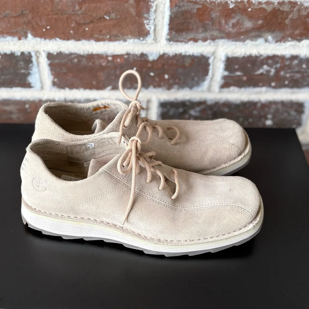 Timberland Smart Comfort Square Toe Loafers Size 8 Oatmeal Suede - Picture 2 of 12